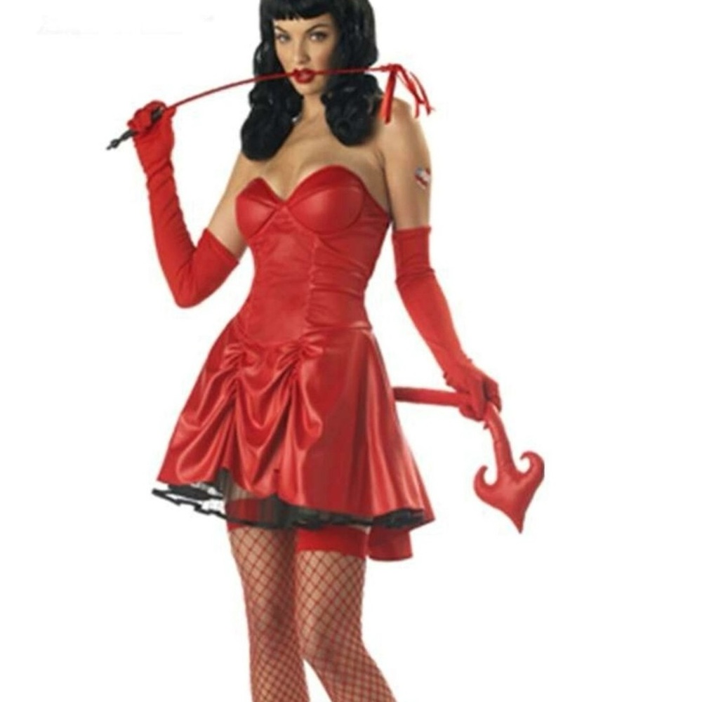 Bettie Page by Olivia Sexy Devil Woman Costume (DRESS ONLY)
